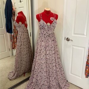 Guess Lavender Floral Maxi Dress
